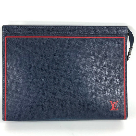 LOUIS VUITTON business bag Taiga Leather Navy Taiga Pochette Voyage