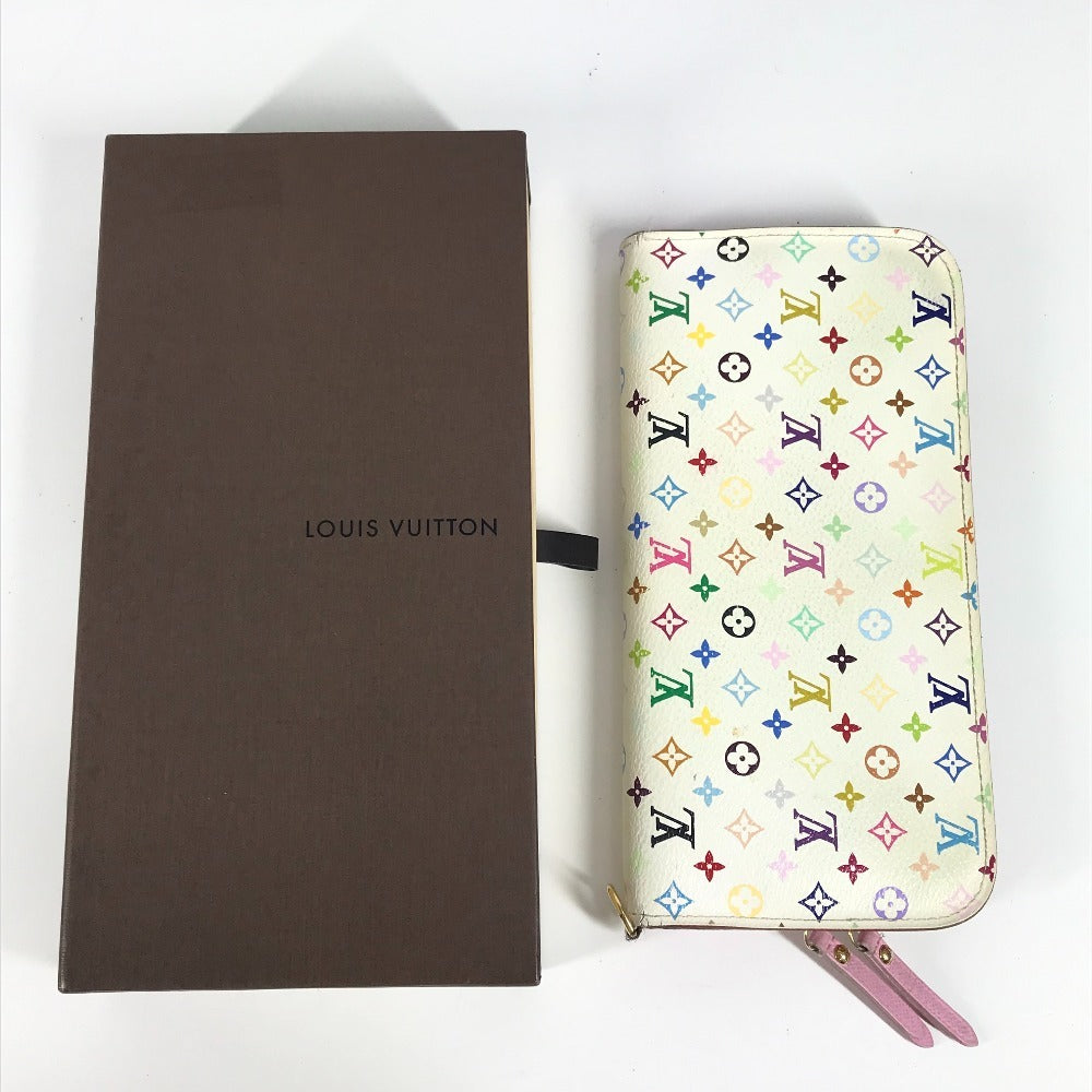 LOUIS VUITTON Long Wallet Purse M93751 Monogram multicolor canvas white Monogram multicolor Portefeuille Ansolit