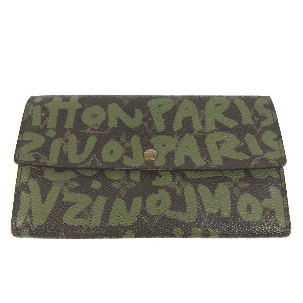 LOUIS VUITTON Long Wallet Purse M92188 MonogramGraffitiCanvas khaki Old monogram graffiti Pochette Porto Monde Credit