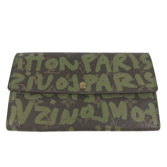 LOUIS VUITTON Long Wallet Purse M92188 MonogramGraffitiCanvas khaki Old monogram graffiti Pochette Porto Monde Credit
