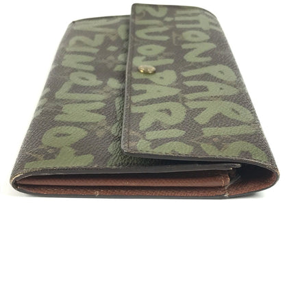 LOUIS VUITTON Long Wallet Purse M92188 MonogramGraffitiCanvas khaki Old monogram graffiti Pochette Porto Monde Credit
