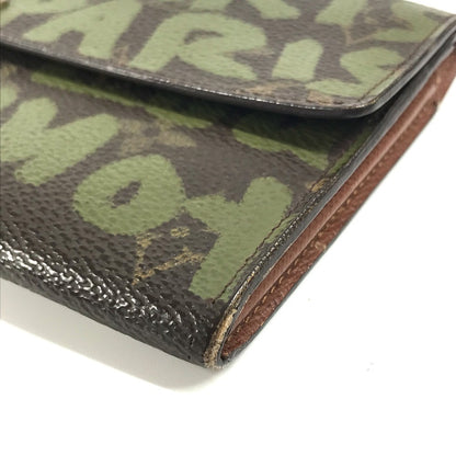LOUIS VUITTON Long Wallet Purse M92188 MonogramGraffitiCanvas khaki Old monogram graffiti Pochette Porto Monde Credit