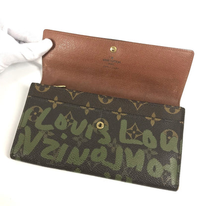 LOUIS VUITTON Long Wallet Purse M92188 MonogramGraffitiCanvas khaki Old monogram graffiti Pochette Porto Monde Credit