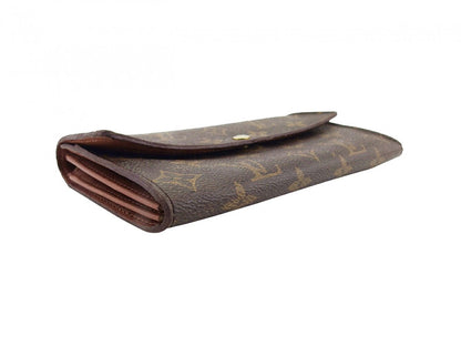 LOUIS VUITTON Long Wallet Purse Brown Pochette Porto Moné Credit