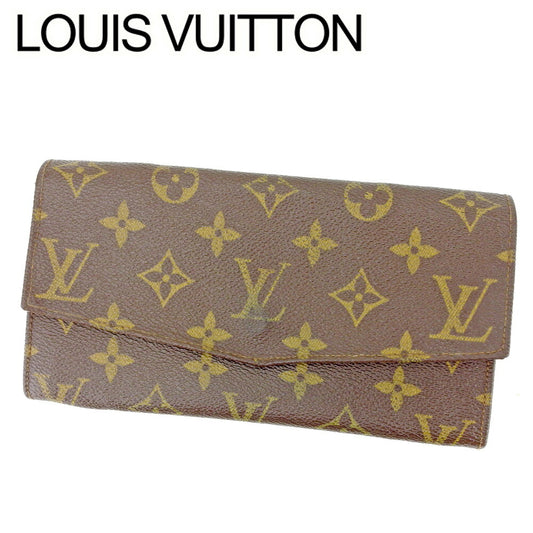 LOUIS VUITTON Long Wallet Purse M61724 Brown beige Pochette Porto MonÃ©credi