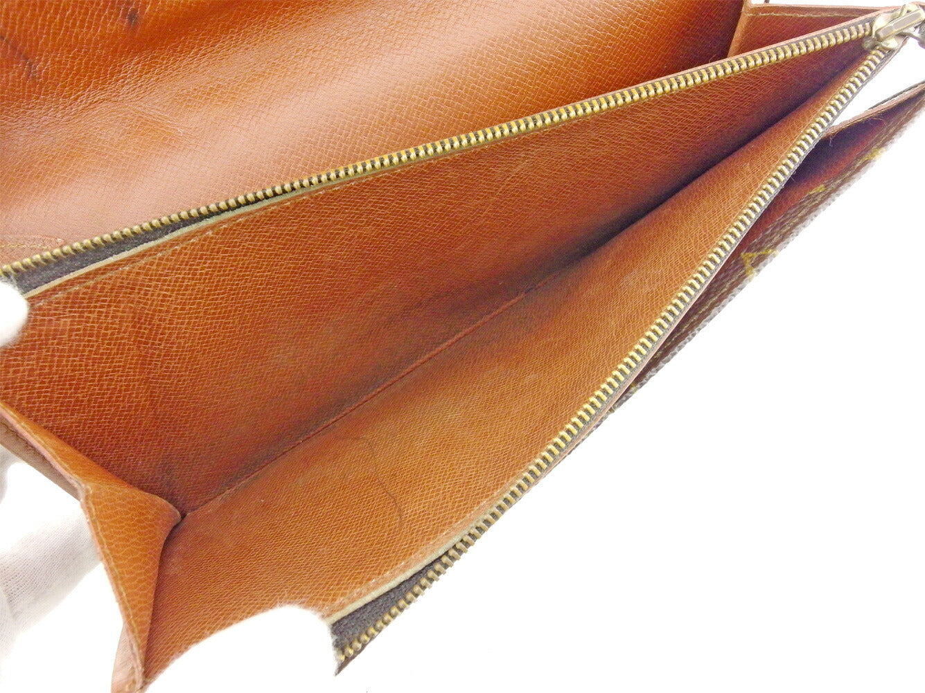 LOUIS VUITTON Long Wallet Purse M61724 Brown beige Pochette Porto MonÃ©credi