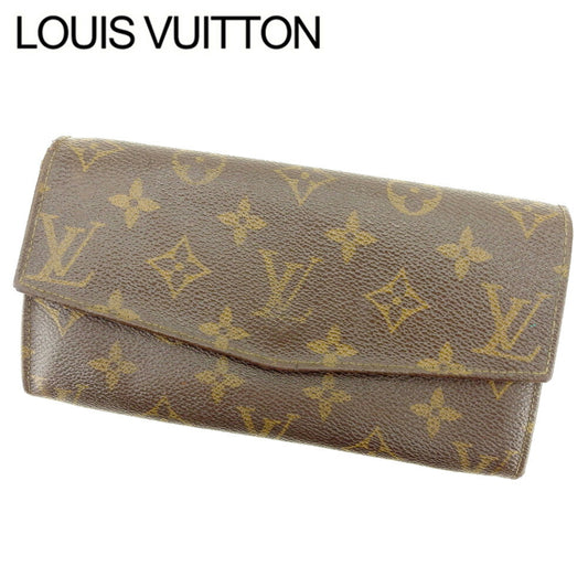 LOUIS VUITTON Long Wallet Purse M61724 Brown Pochette Porto MonÃ©credi