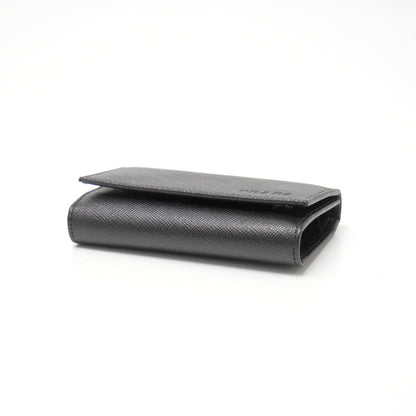 PRADA Key case Key holder  M25U leather black DEPOS