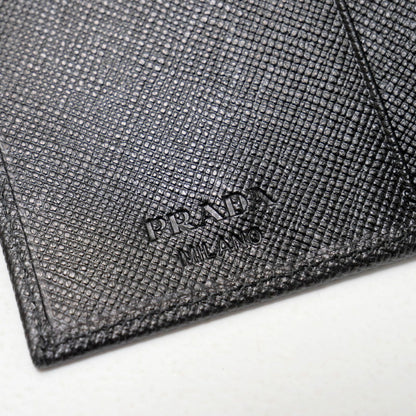 PRADA Key case Key holder  M25U leather black DEPOS