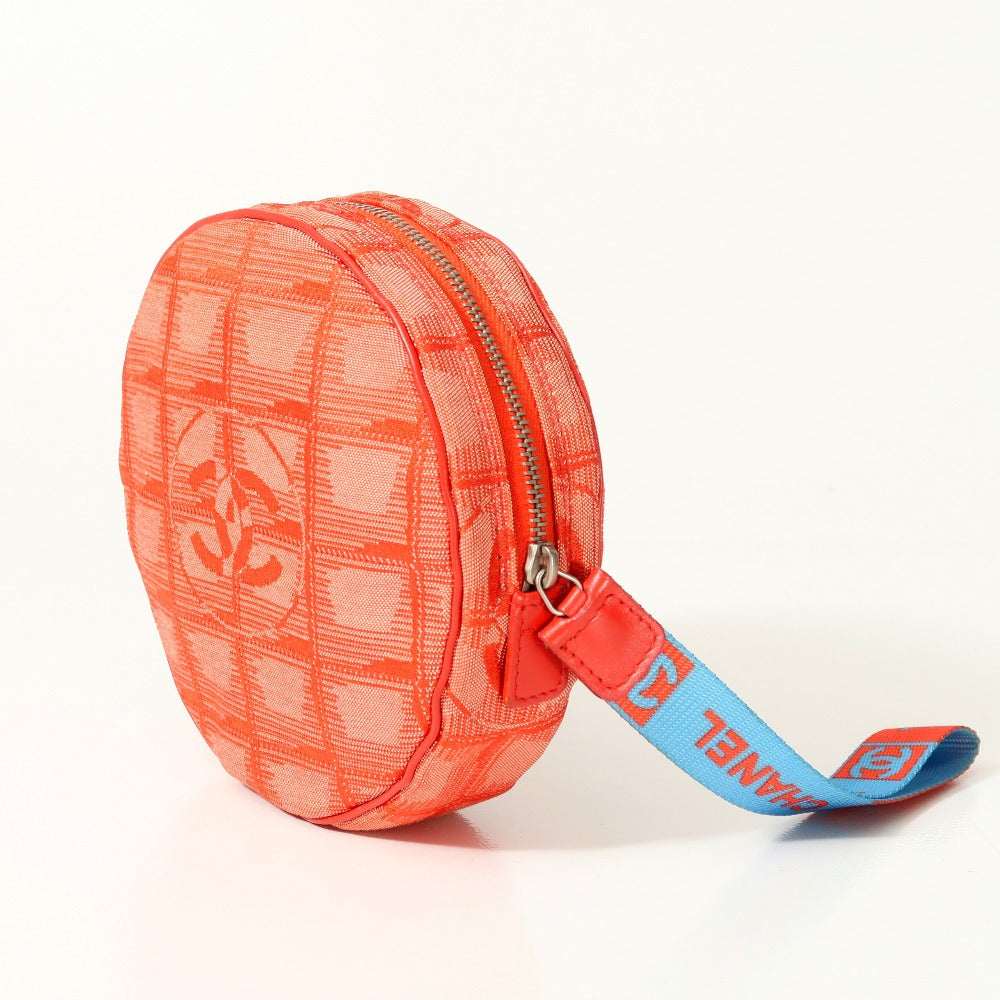 CHANEL Accessory pouch Nylon jacquard Red New travel line