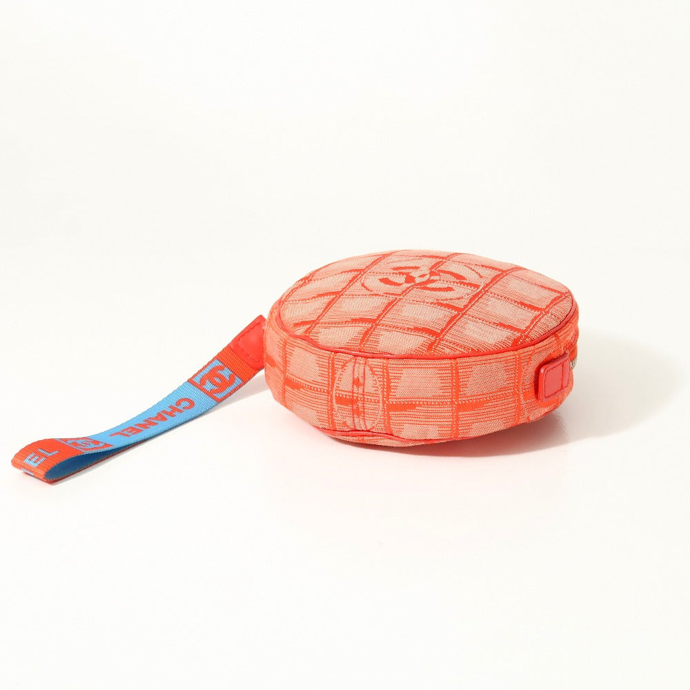 CHANEL Accessory pouch Nylon jacquard Red New travel line