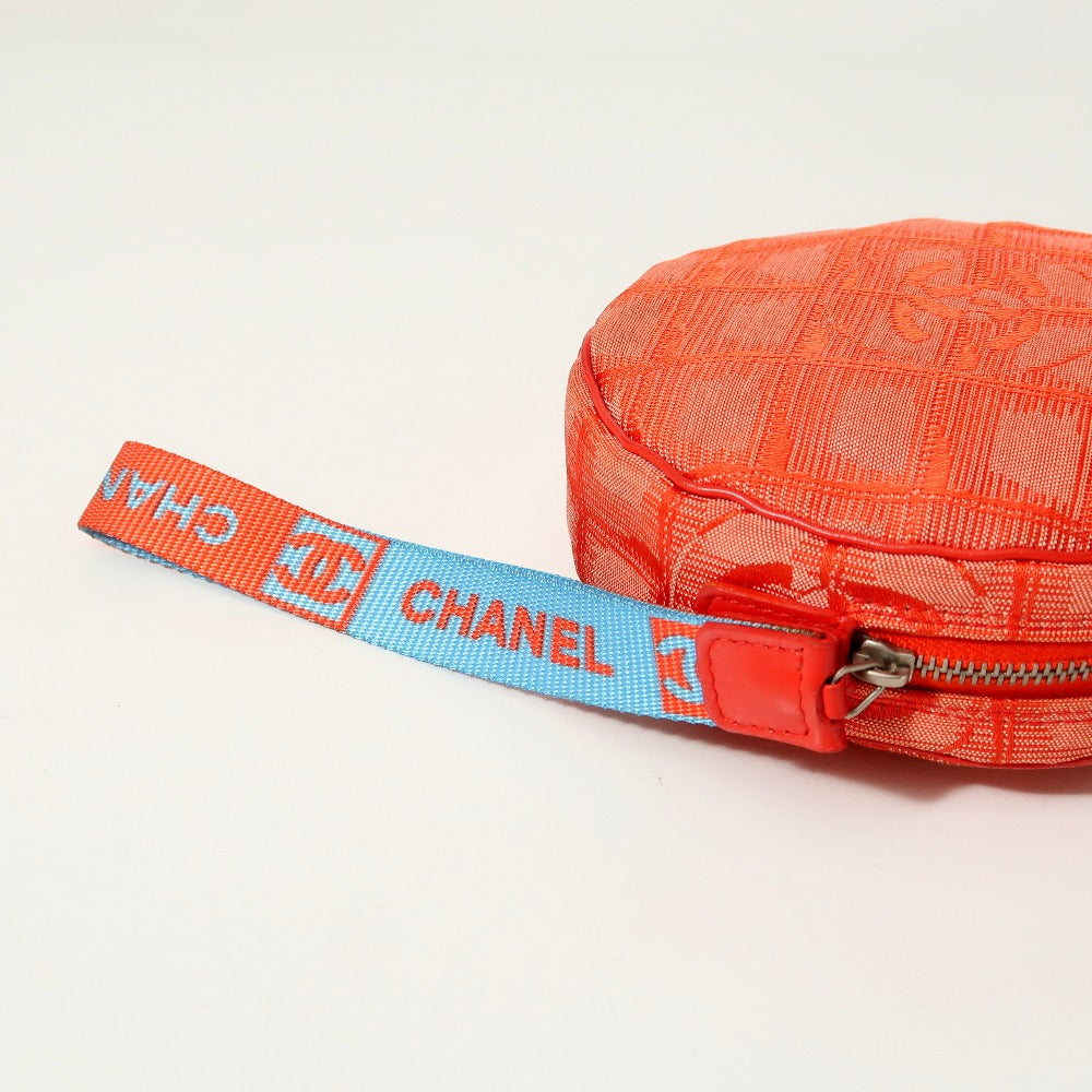 CHANEL Accessory pouch Nylon jacquard Red New travel line