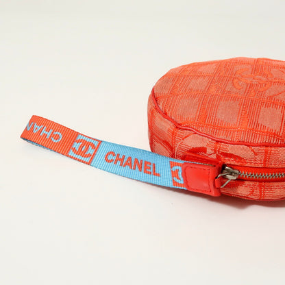 CHANEL Accessory pouch Nylon jacquard Red New travel line