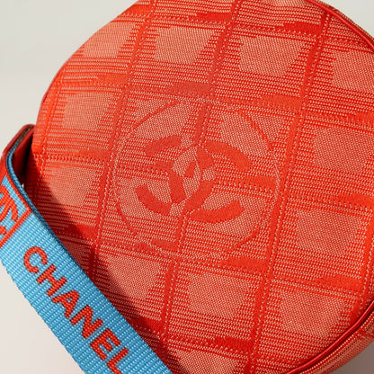 CHANEL Accessory pouch Nylon jacquard Red New travel line