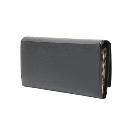 BURBERRY Long Wallet Purse Cowhide Black Part: Nova Check Pattern SI4701 09