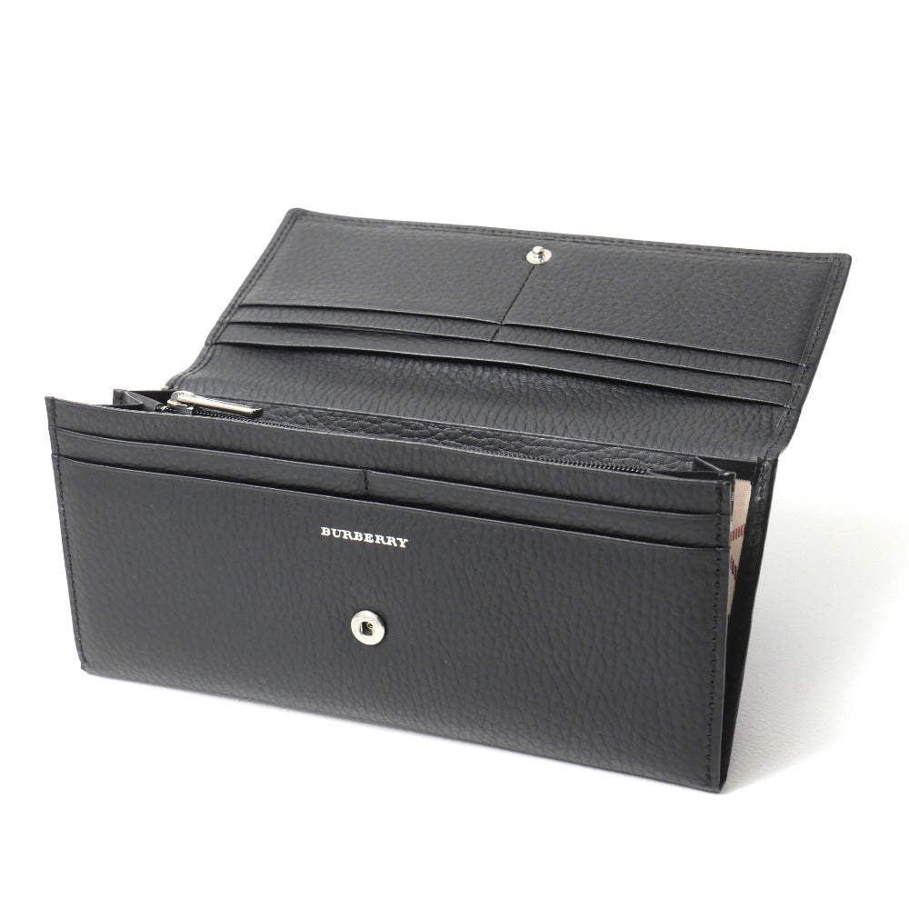 BURBERRY Long Wallet Purse Cowhide Black Part: Nova Check Pattern SI4701 09