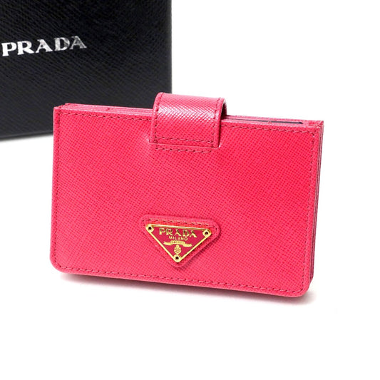 PRADA Card Case 1M1211 leather pink SAFFIANO ORO Saffiano Oro