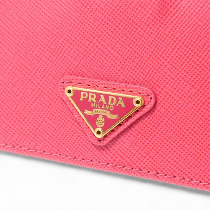 PRADA Card Case 1M1211 leather pink SAFFIANO ORO Saffiano Oro