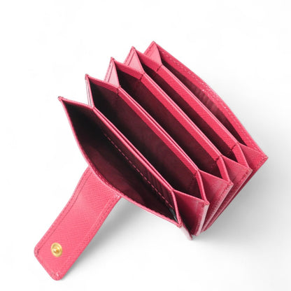 PRADA Card Case 1M1211 leather pink SAFFIANO ORO Saffiano Oro