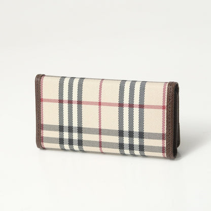 BURBERRY Key case Key holder  Leather x Nylon Canvas Brown