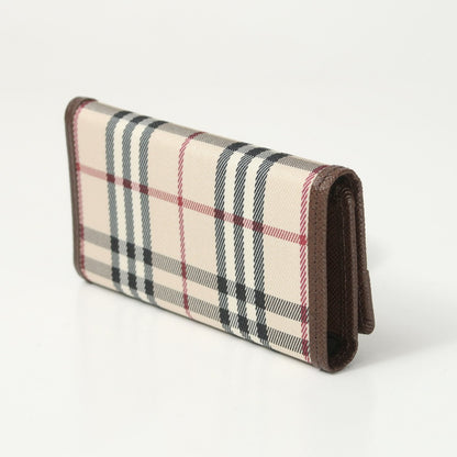 BURBERRY Key case Key holder  Leather x Nylon Canvas Brown