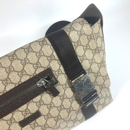 GUCCI Shoulder Bag 122374 GG Supreme canvas, leather beige GG Plus Flap