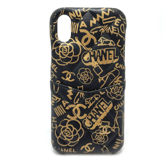 CHANEL iPhone case Calfskin gold Camellia CCCOCO Mark Matrasse