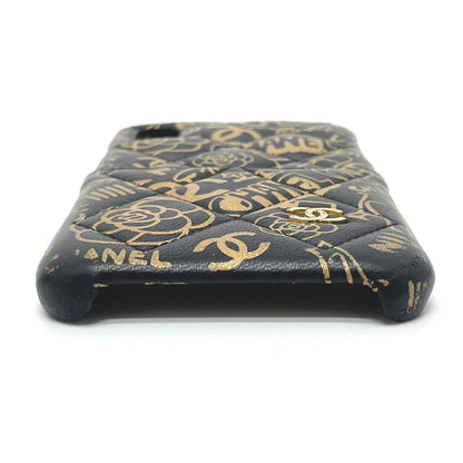 CHANEL iPhone case Calfskin gold Camellia CCCOCO Mark Matrasse