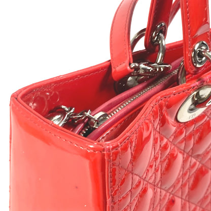 Dior Handbag enamel Red type Canage Lady Dior LADY DIOR Women Used Authentic