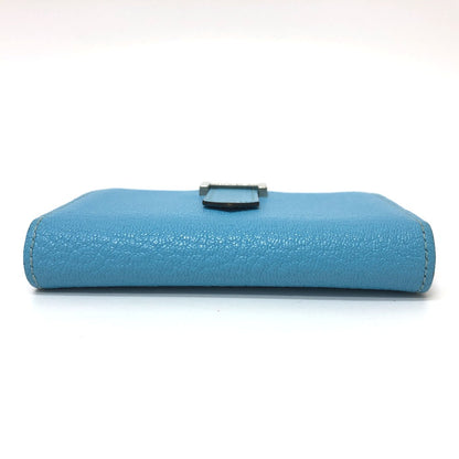 HERMES Card Case Shave Luco Romandel blue bearn mini compact Women Used Authentic