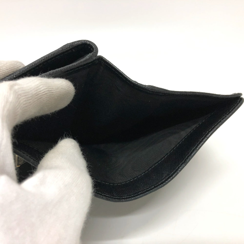 PRADA Folded wallet 1ML225 Nylon leather black triangle plate