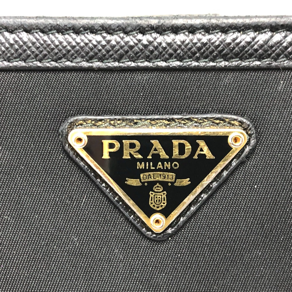 PRADA Folded wallet 1ML225 Nylon leather black triangle plate