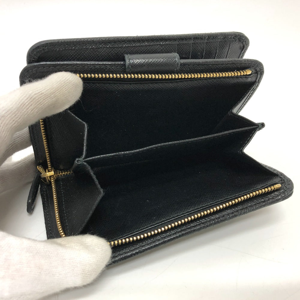 PRADA Folded wallet 1ML225 Nylon leather black triangle plate
