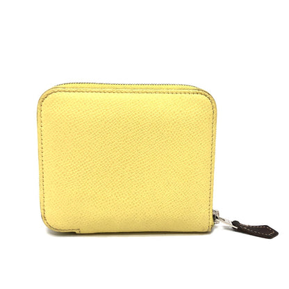 HERMES Folded wallet Epsom Multicolor/Silver Metal Azap compact Women Used Authentic