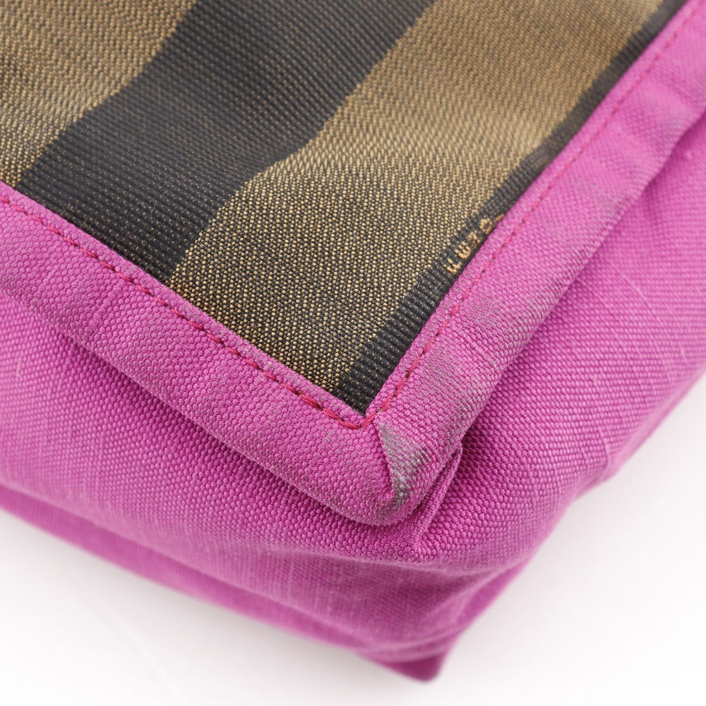 FENDI Handbag 8BH252 Nylon canvas Brown pink Pecan Pattern Tote Bag