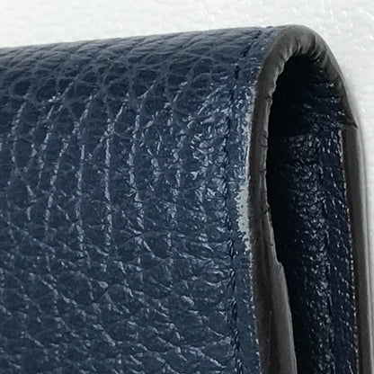 LOUIS VUITTON Long Wallet Purse M58818 Taurillon Clemence Navy Portefeuille Blaza mens Used Authentic