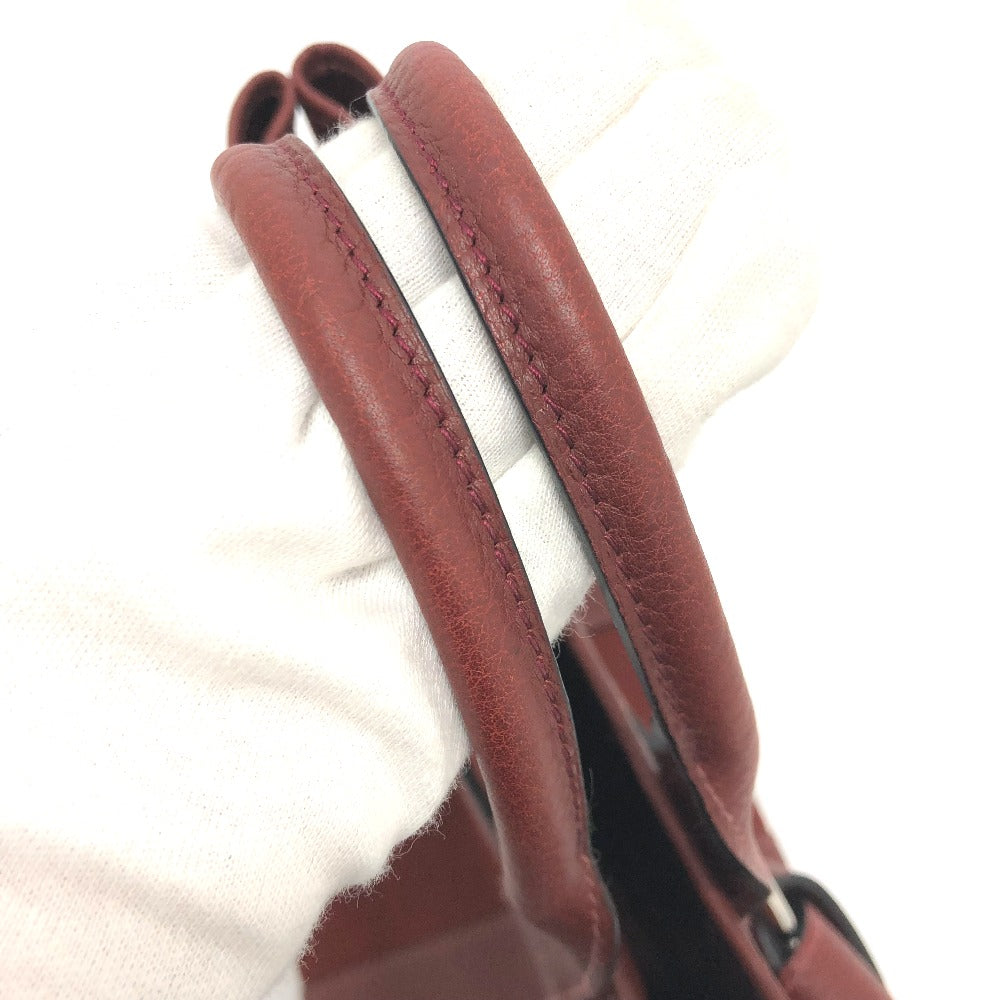 HERMES Tote Bag Canvas / leather Bordeaux Petite lettuce Women Used Authentic