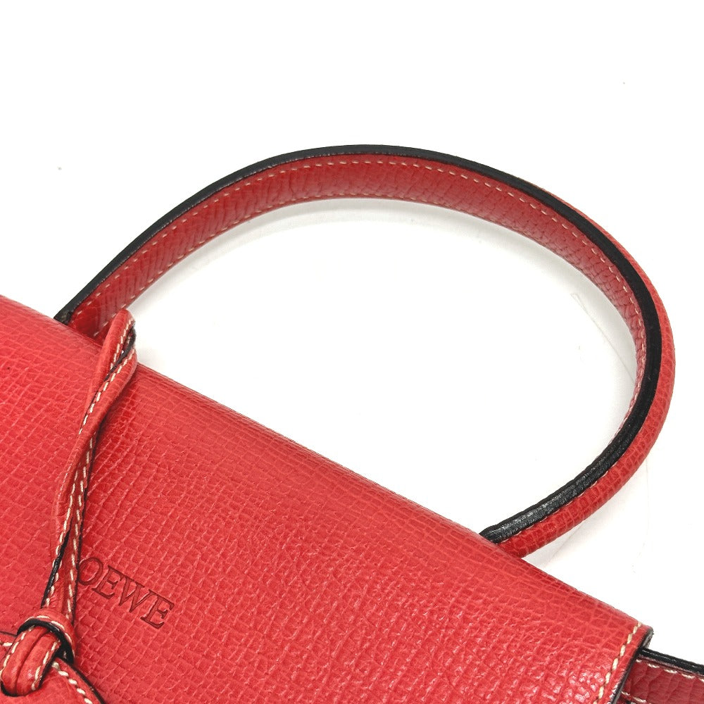 LOEWE Handbag leather Red Barcelona Women Used Authentic