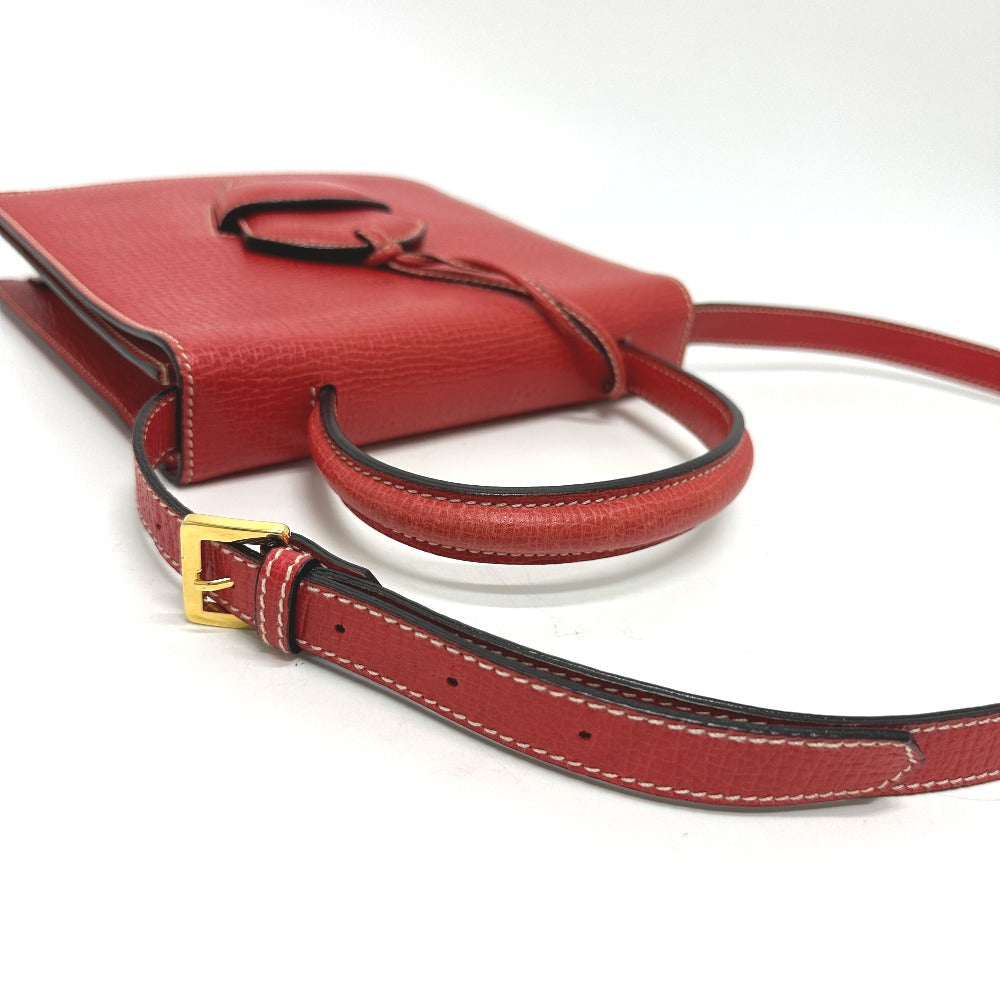 LOEWE Handbag leather Red Barcelona Women Used Authentic