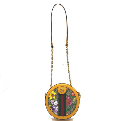 GUCCI Shoulder Bag 550618 GG Supreme Canvas yellow GG flora webbing