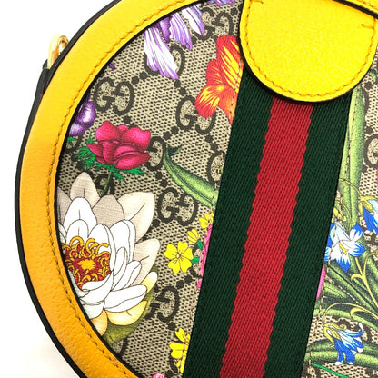 GUCCI Shoulder Bag 550618 GG Supreme Canvas yellow GG flora webbing