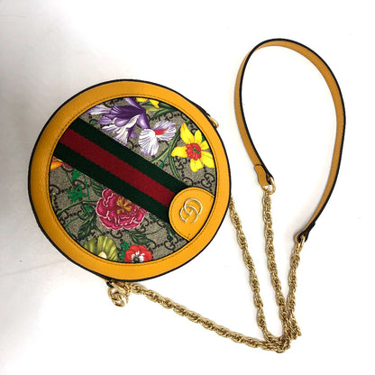 GUCCI Shoulder Bag 550618 GG Supreme Canvas yellow GG flora webbing