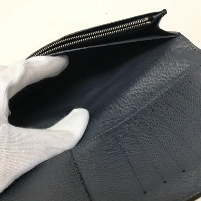 LOUIS VUITTON Long Wallet Purse M60615 Epi Leather Navy Epi Portefeuille Brazza mens Used Authentic