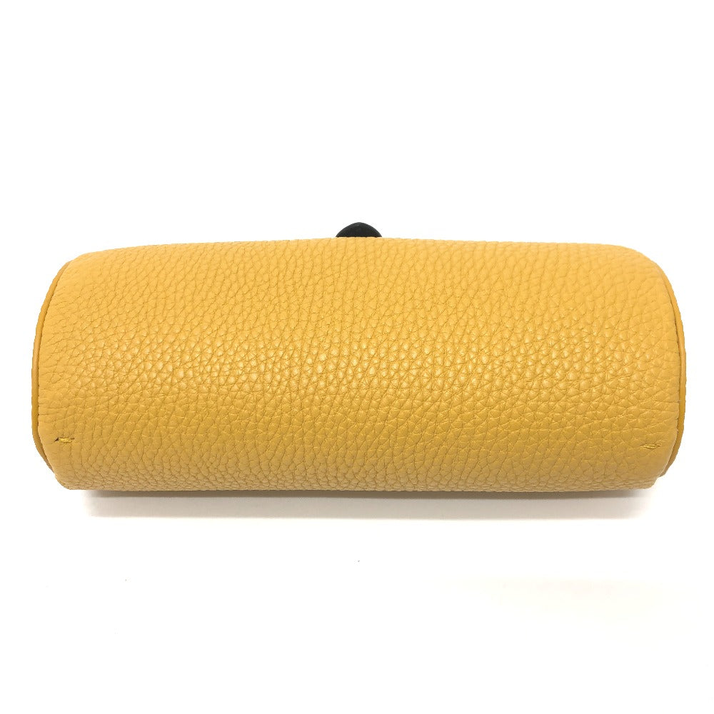 FENDI Accessory pouch 7AS073 leather yellow Watch case Watch case Women Used Authentic