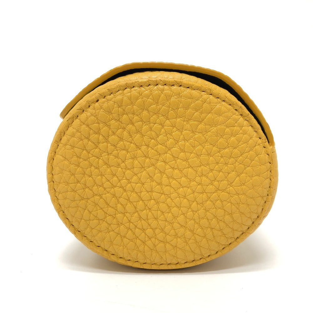 FENDI Accessory pouch 7AS073 leather yellow Watch case Watch case Women Used Authentic