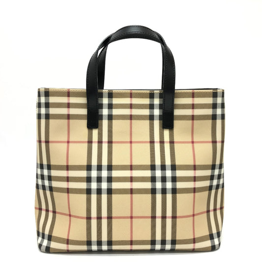 BURBERRY Handbag PVC / Leather beige check