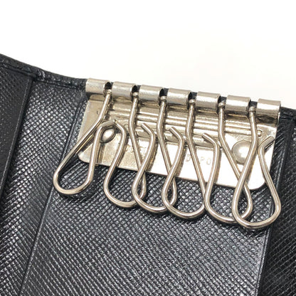 PRADA Key case Key holder  M26U saffiano leather black Triangle Plate
