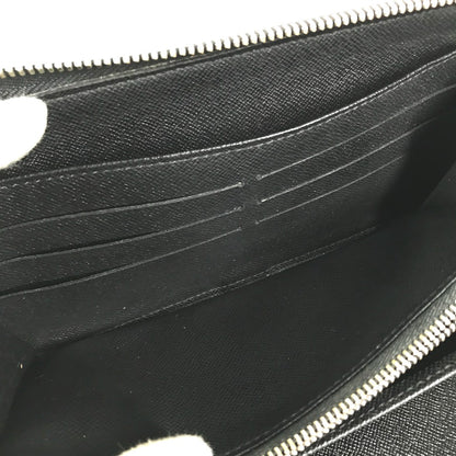 LOUIS VUITTON Long Wallet Purse N63077 Damier Grafitto Canvas black Damier Zippy Organizer mens Used Authentic