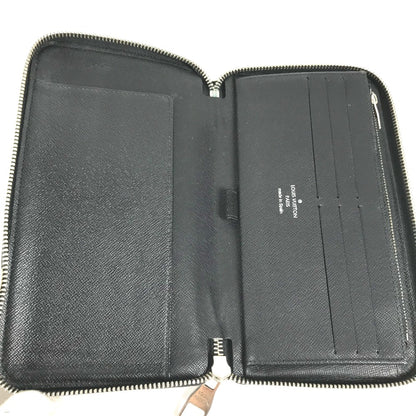 LOUIS VUITTON Long Wallet Purse N63077 Damier Grafitto Canvas black Damier Zippy Organizer mens Used Authentic