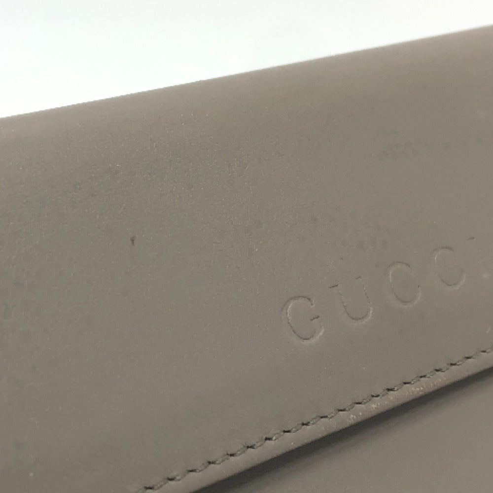 GUCCI Long Wallet Purse leather gray logo
